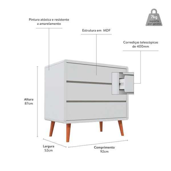 hero comoda sonhos up 3 gavetas